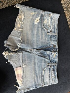 Ralph Lauren Light Blue Distressed Denim Cutoff Shorts